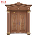 China fornecedores de luxo comercial velho olhar cobre porta de bronze moderna portas de aço villa porta do portão